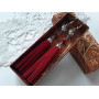Сережки-кутасики червоні шкіряні