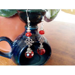 Сережки Червонi з сердечками