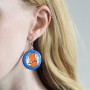 Сережки лисички. Ручний розпис по дереву