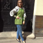 Сорочка зелена з ручною вишивкою виноград