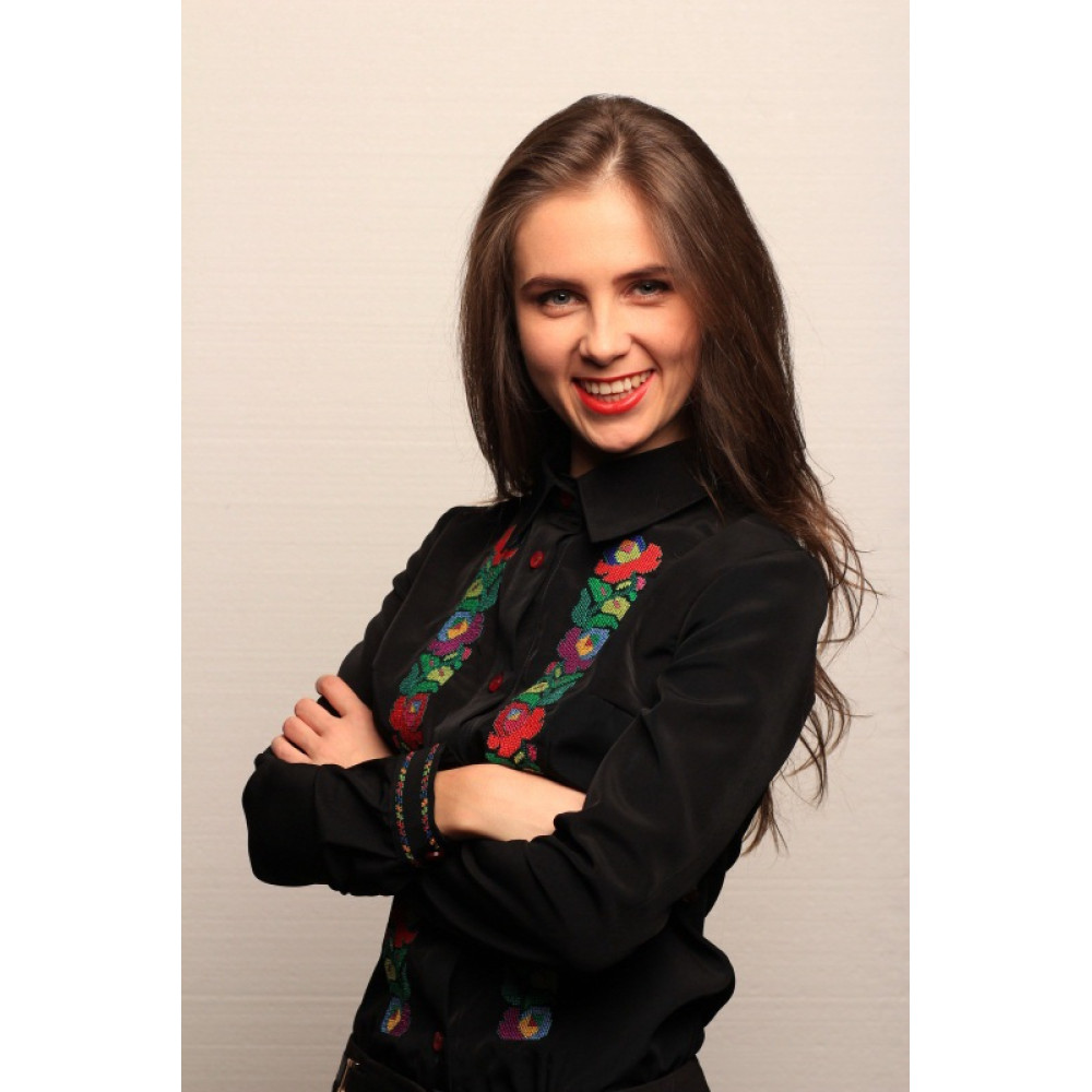 Вишита блуза - Мозаїка Чорна