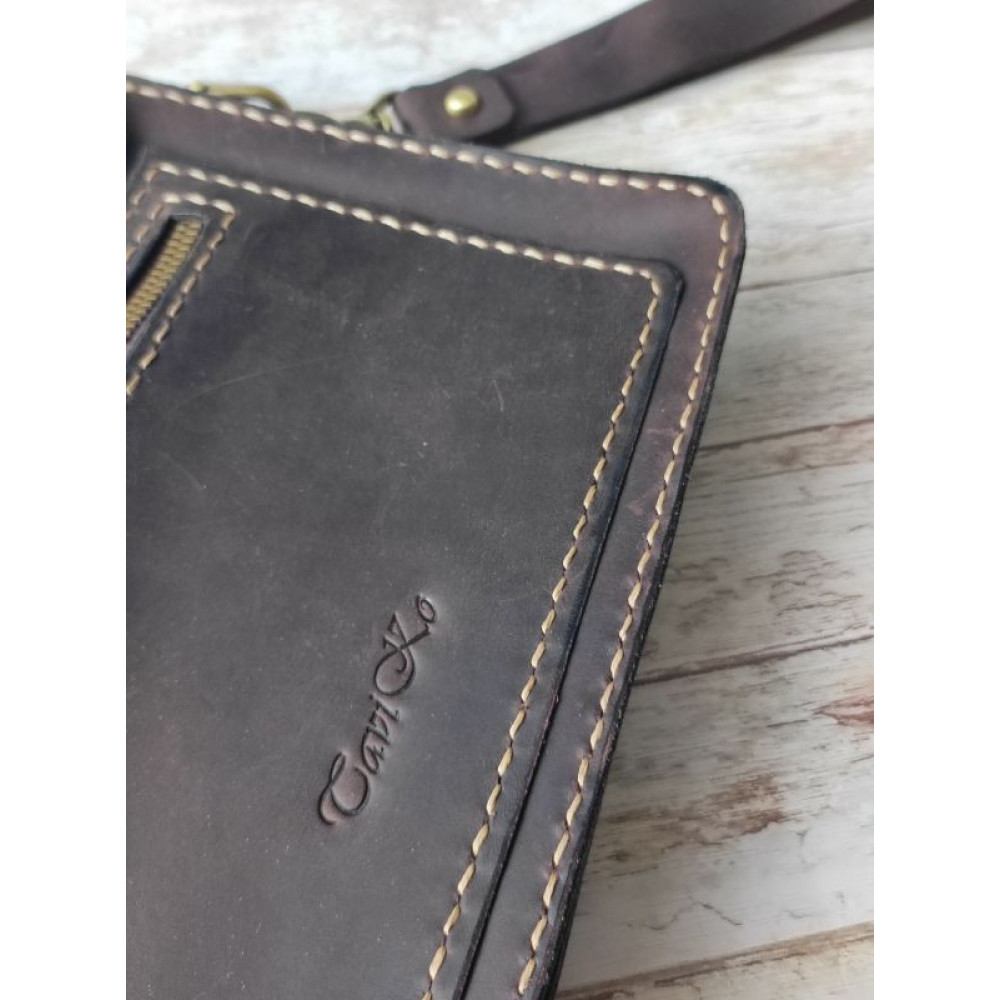 Чоловіча барсетка, чоловічий клатч, коричнева барсетка, шкіряний клатч
