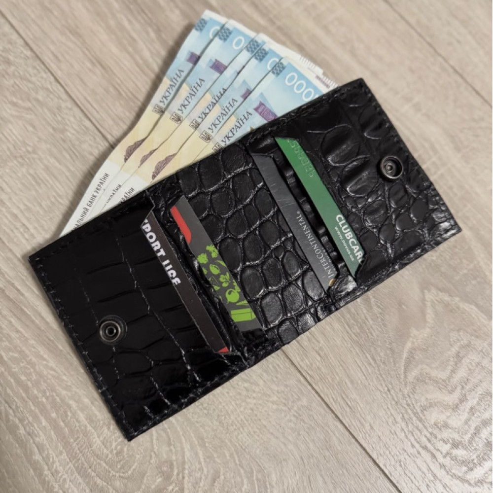 Гаманець з натуральної шкіри в стилі кроко 