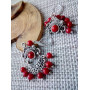  Сережки коралові двустороні 