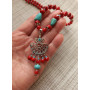 Підвіс з коралів, бірюзи " Етно в яскравих кольорах"