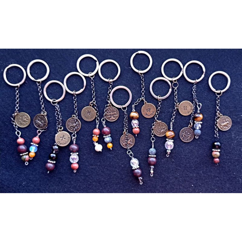 Брелок-оберіг з натуральним камінням,ОВЕН.Стильний подарунок 