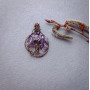Мідний  кулон.Аметистове дерево життя. Подарунок коханій.Стильна прикраса.
