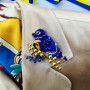 Патріотичні подарунки, синьо-жовта брошка пташка 