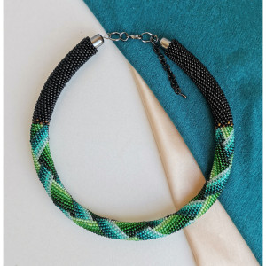 Прикраса із бісеру кольє-джгут "Весняна ніч"