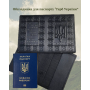 Обкладинка на паспорт України шкіряна «Герб України» ручної роботи чорна 