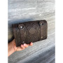 Жіноча шкіряна сумка-клатч 3в1 «Трипілля» темно-коричнева ручної роботи 