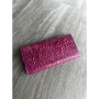 Великий шкіряний гаманець «Мереживо» ручної роботи фіолетовий 