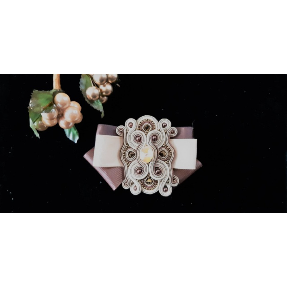 Сутажна брошка ′Bohemia′ с кристалами Swarovski
