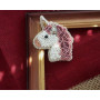 Брошка з бісеру та канітєлі "Unicorn"