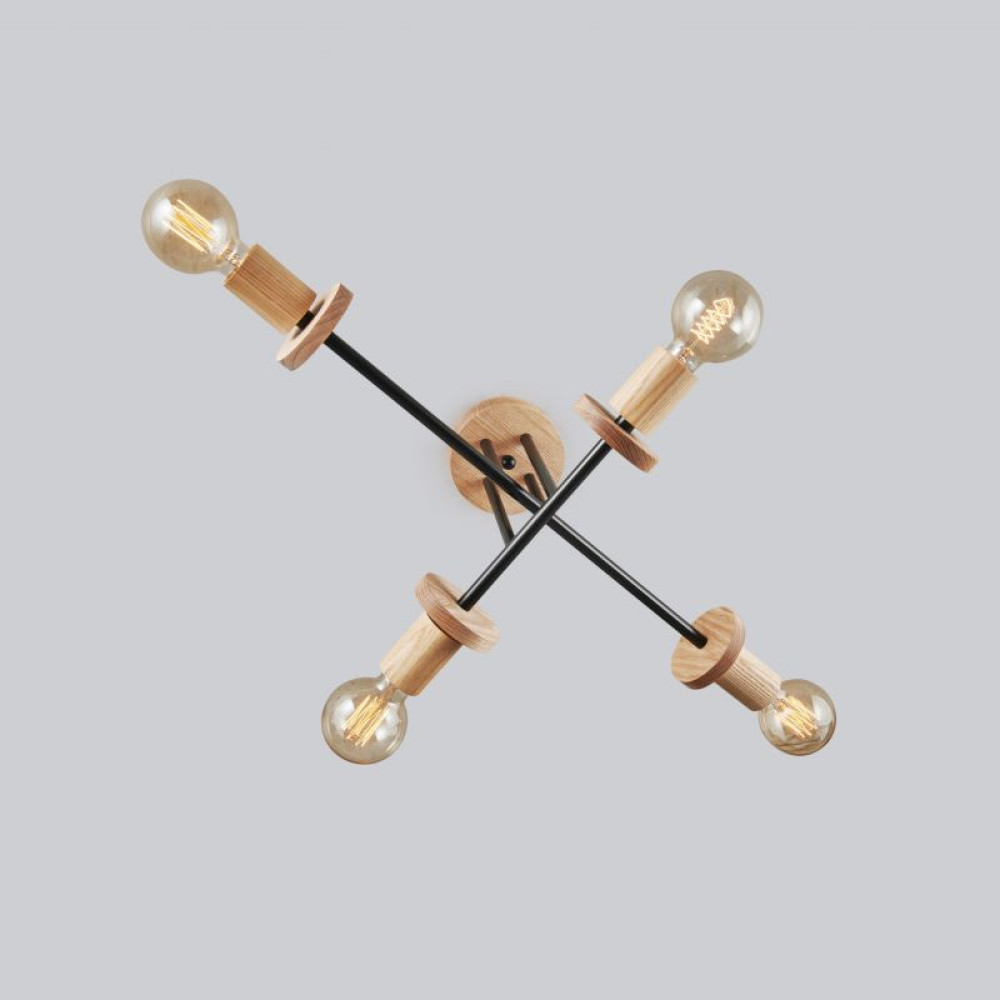 Люстра Topaz Black з дерев`яними деталями