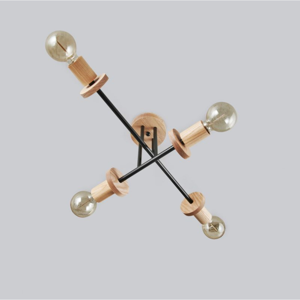 Люстра Topaz Black з дерев`яними деталями