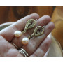 Сережки латунні з перлами