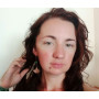 Сережки з листочками  гінкго і малахітом