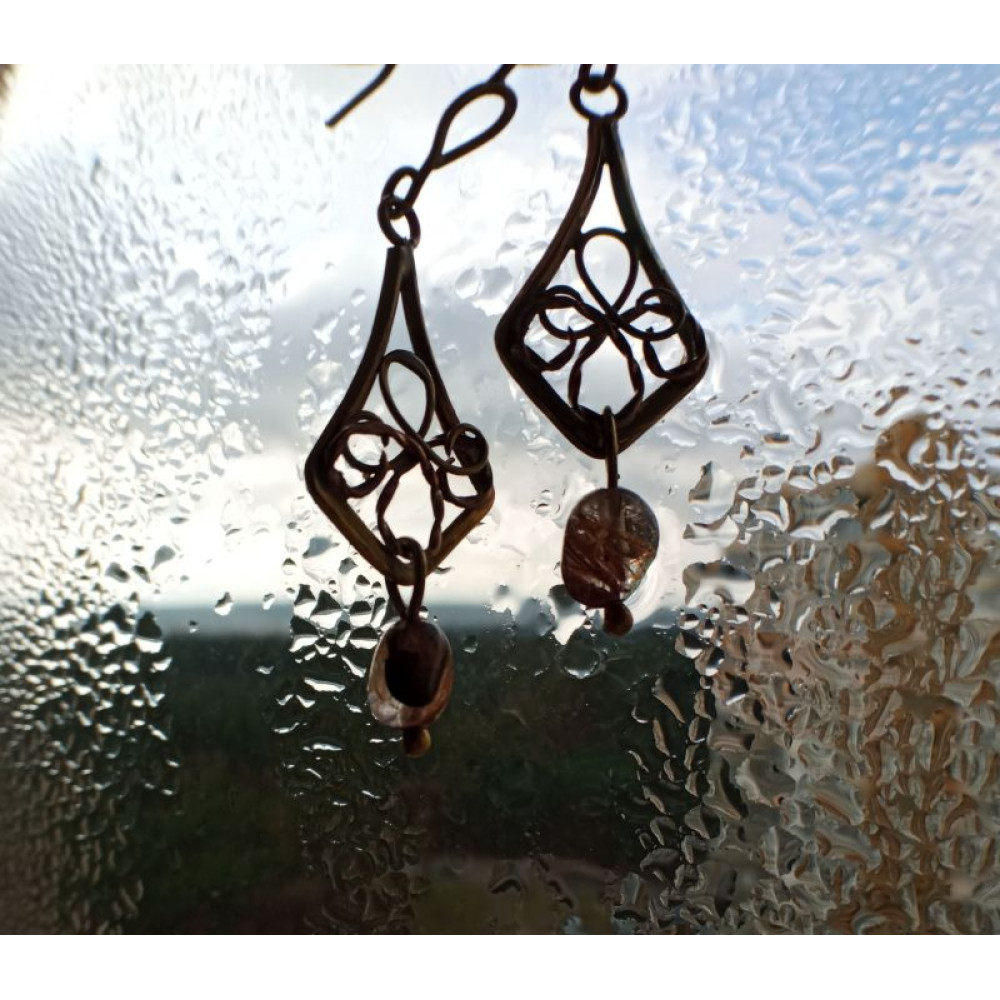 Сережки з рутиловим кварцем
