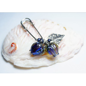 Брошка-шпилька "Глибина синього кольору"