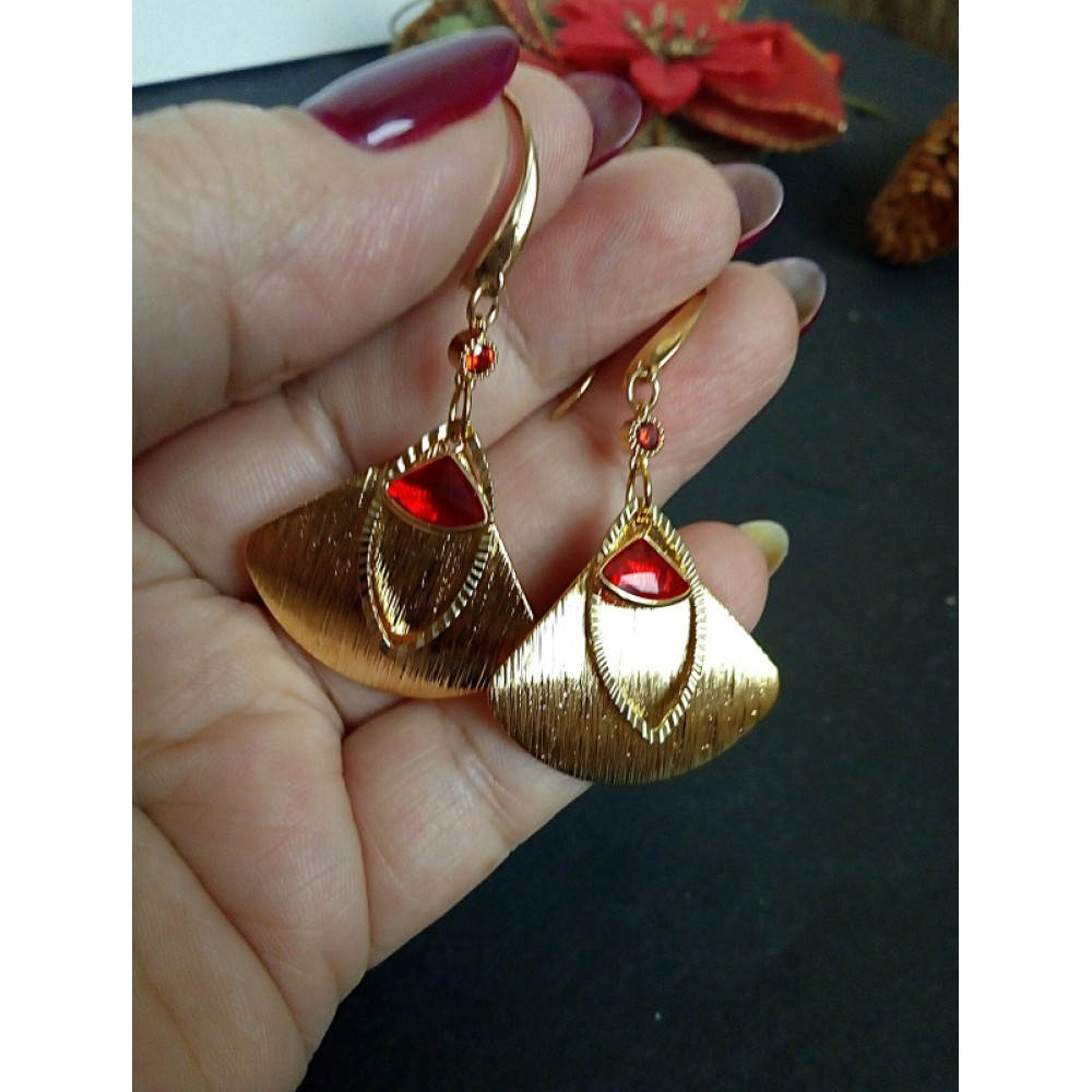 Сережки "Red and gold"