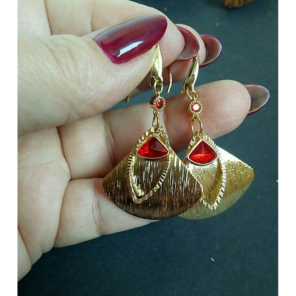 Сережки "Red and gold"