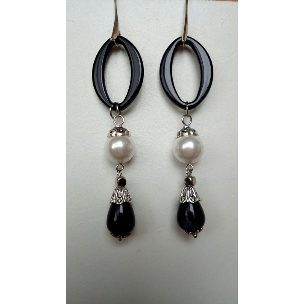 Сережки "Black and white"