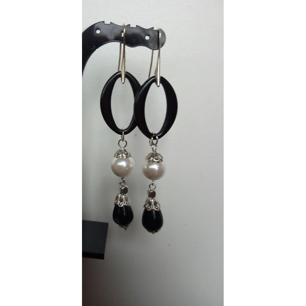 Сережки "Black and white"