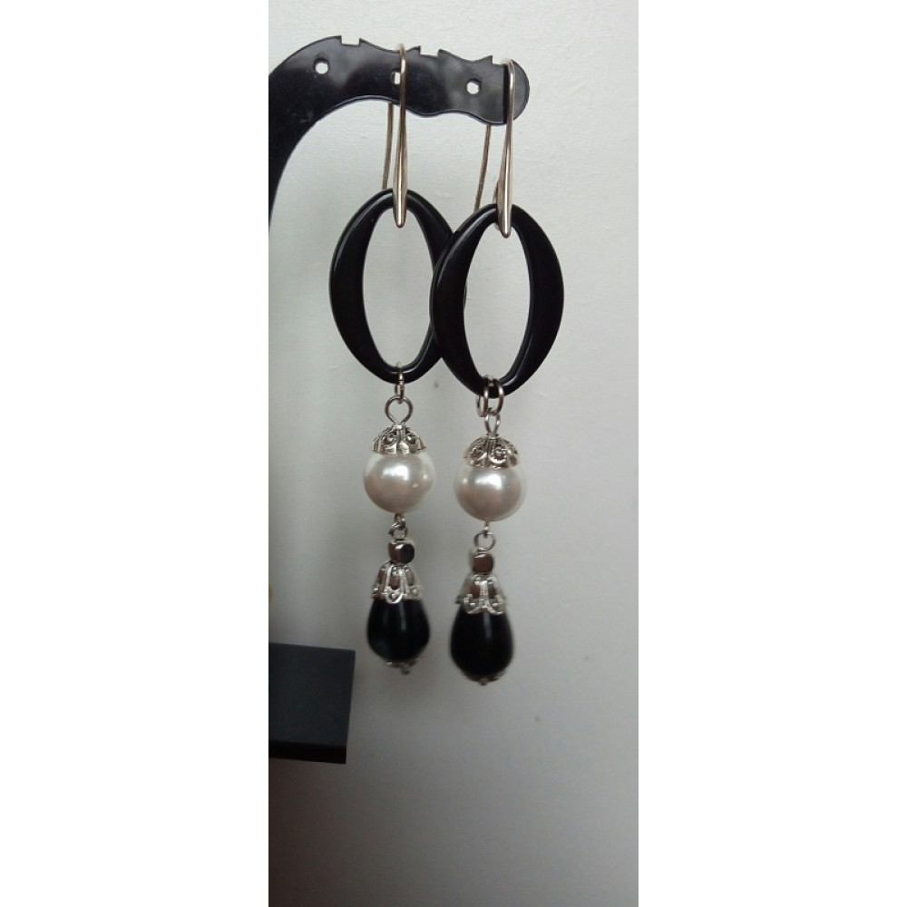 Сережки "Black and white"