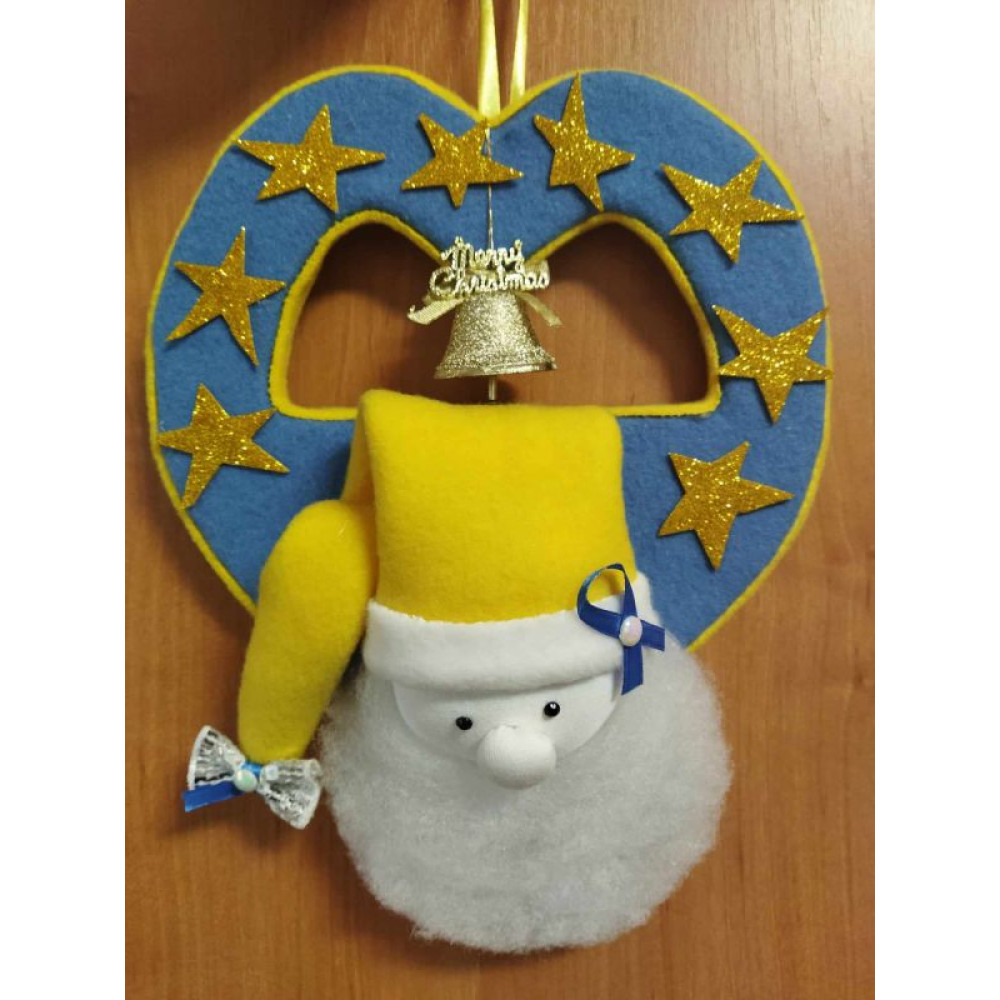 Різдвяний настінний декор, Настінний Різдвяний декор, Санта Клаус, Santa Claus, Гном, Серце з дзвіночком, Милий гном, Милий Санта, Ручна робота, Handmade