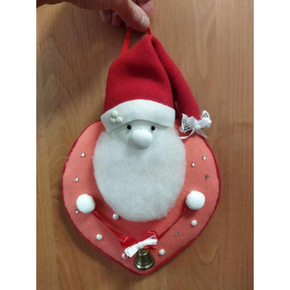 Різдвяний настінний декор, Настінний Різдвяний декор, Санта Клаус, Santa Claus, Гном, Серце з дзвіночком, Милий гном, Милий Санта, Ручна робота, Handmade