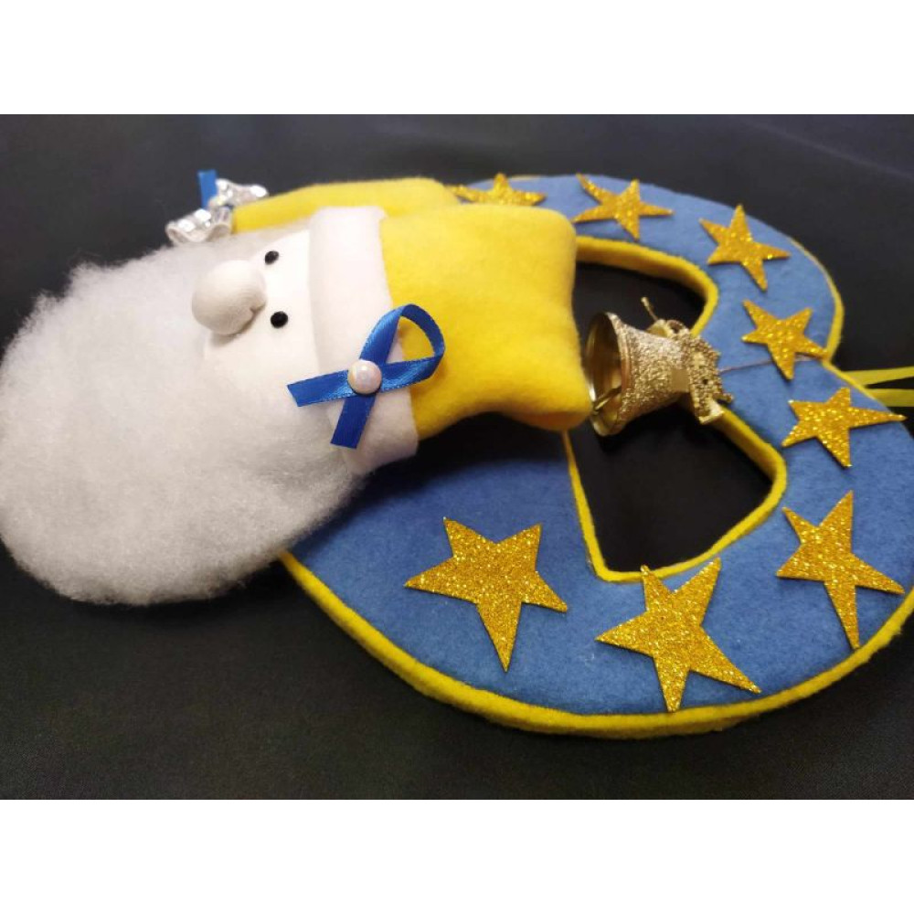 Різдвяний настінний декор, Настінний Різдвяний декор, Санта Клаус, Santa Claus, Гном, Серце з дзвіночком, Милий гном, Милий Санта, Ручна робота, Handmade