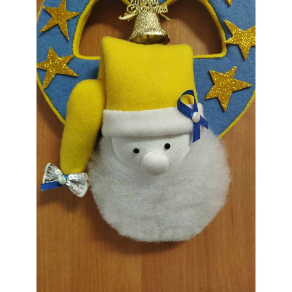 Різдвяний настінний декор, Настінний Різдвяний декор, Санта Клаус, Santa Claus, Гном, Серце з дзвіночком, Милий гном, Милий Санта, Ручна робота, Handmade