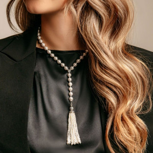 Кол`є з перлів Magic pearls та родованої фурнітури