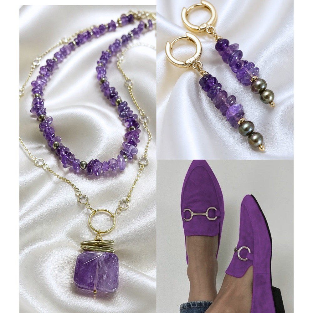 Оливковий аметист з аметисту  перлів
