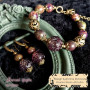 Комплект браслет і сережки з муранського скла, яшми та аметисту "Багаті фарби вечора"