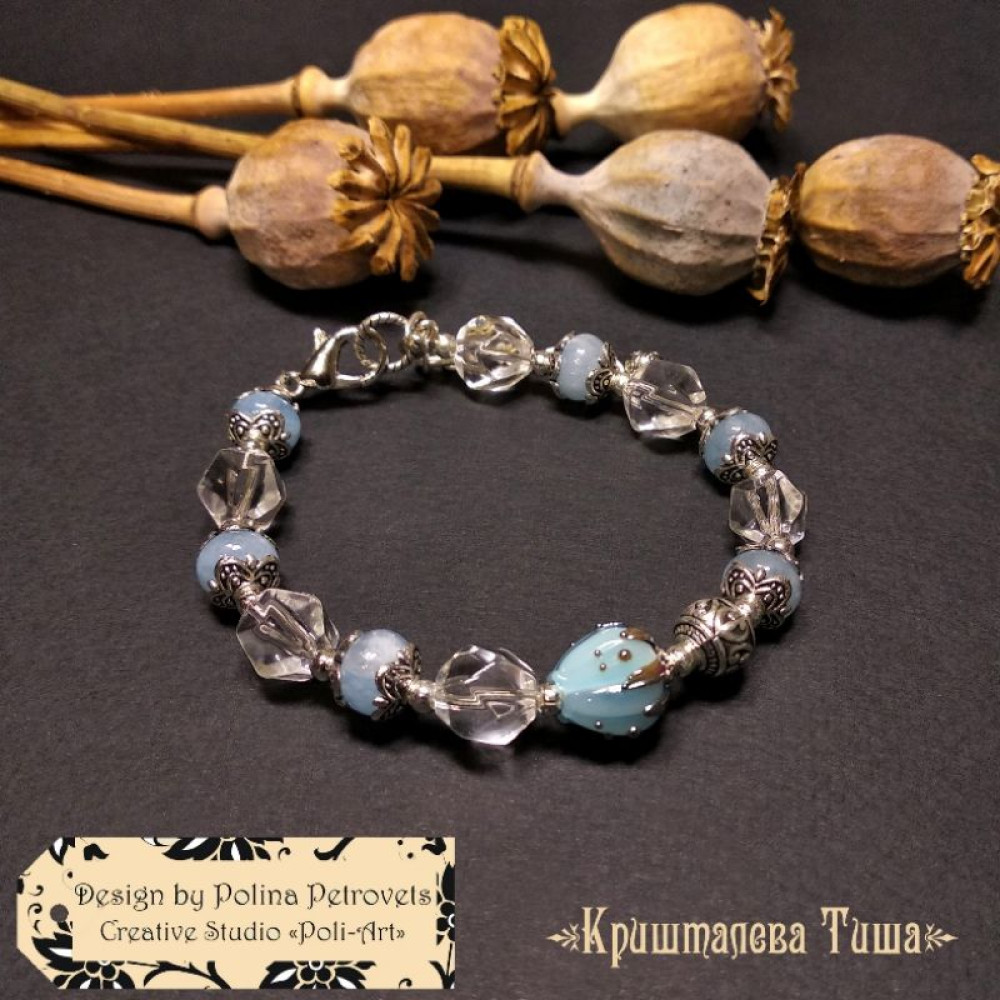 Сережки з лемпворком "Кришталева Тиша"