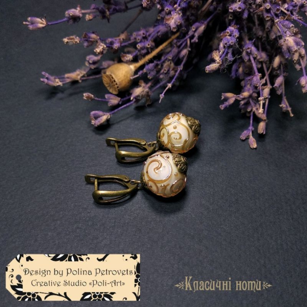 Сережки з лемпворком "Класичний Бриз" 