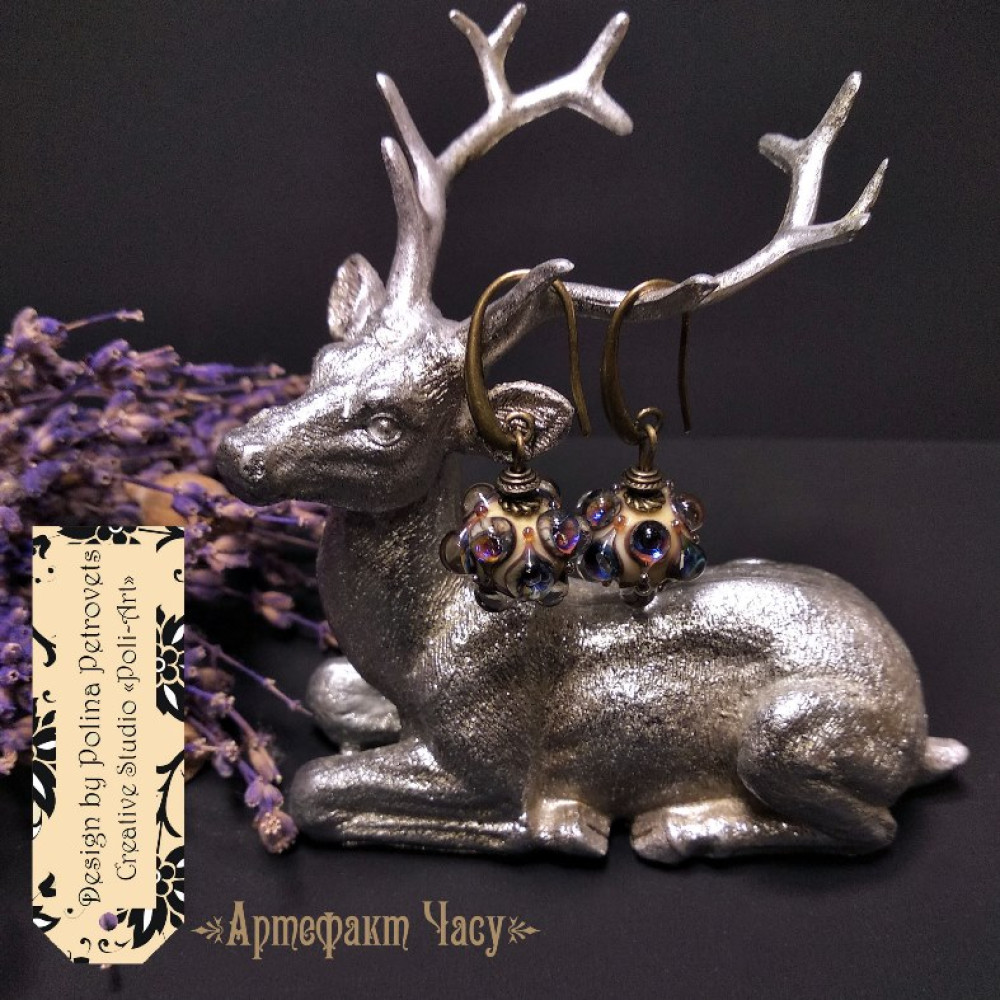 Сережки з лемпворком «Артефакт Часу» 