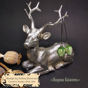 Сережки з лемпворком (муранське скло ручної роботи) "Яскрава Свіжість" (new)