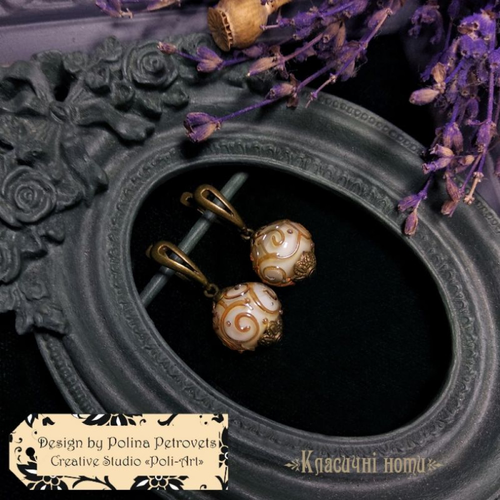 Сережки з лемпворком "Класичний Бриз" 