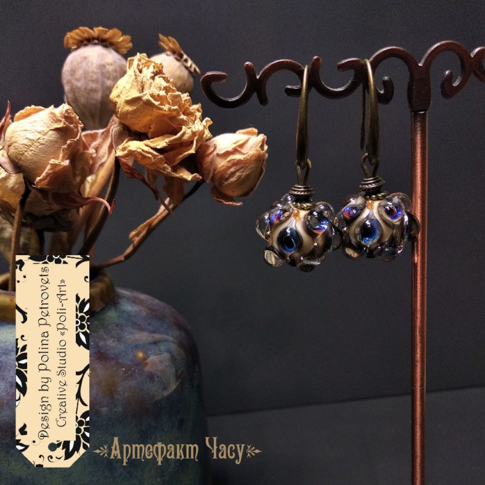 Сережки з лемпворком «Артефакт Часу» 