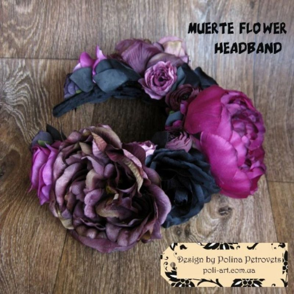 Віночок-обруч до Halloween "Muerte Flower Headband"