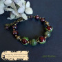 Браслет з Муранського скла, нефриту та гранату "Дух Києва"