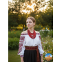 Намисто темно-червоне з чорним