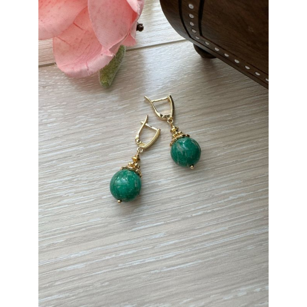 Сережки амазоніт