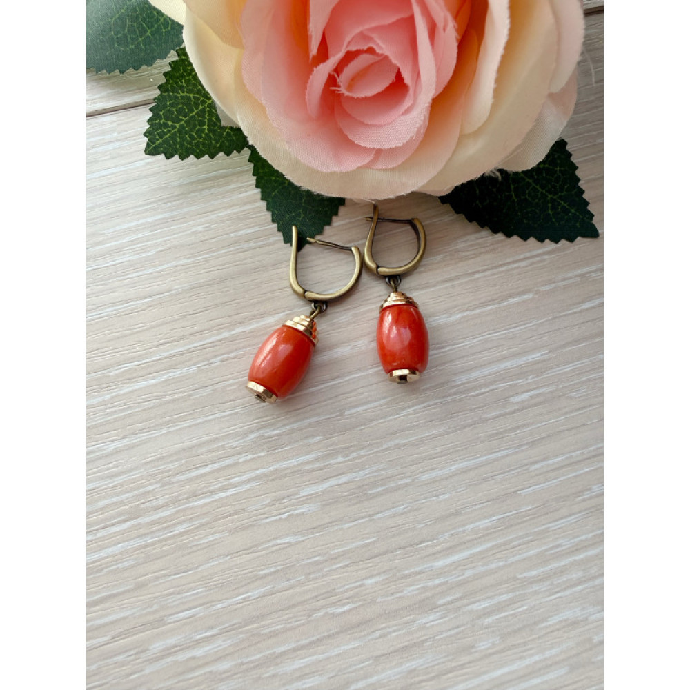 Сережки коралові