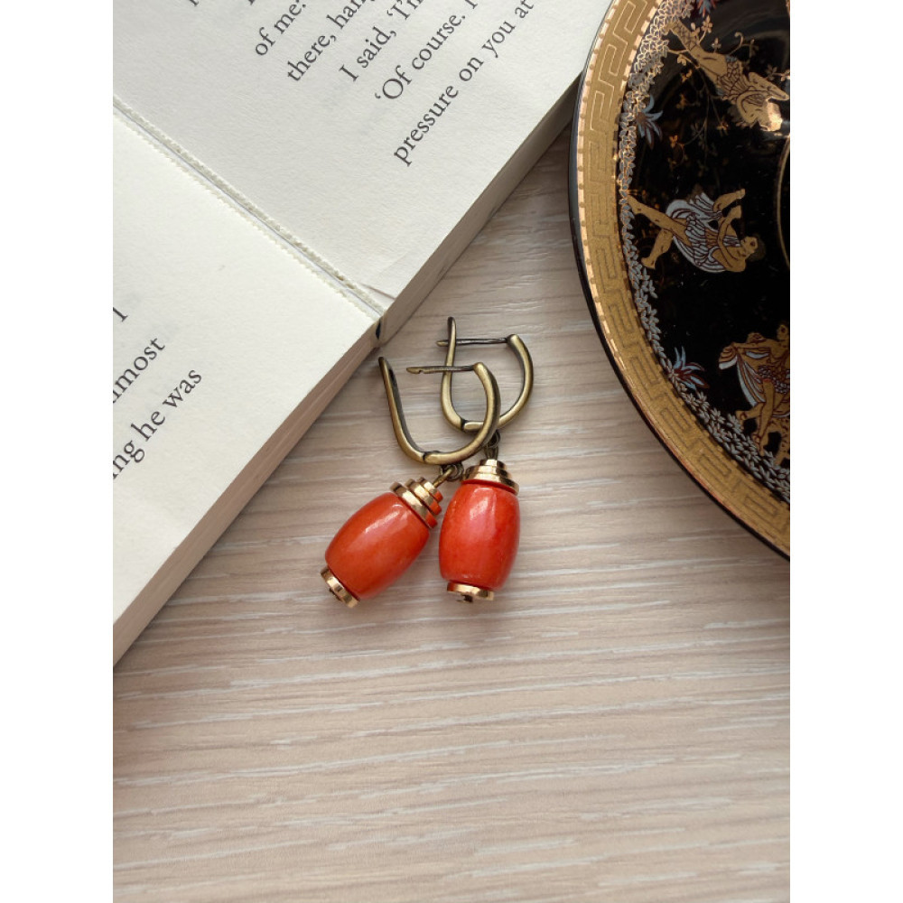 Сережки коралові