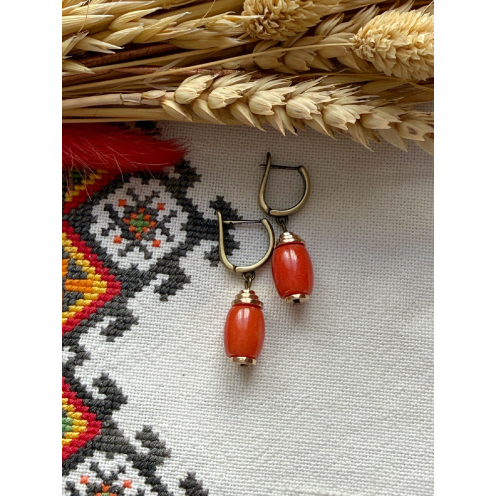 Сережки коралові