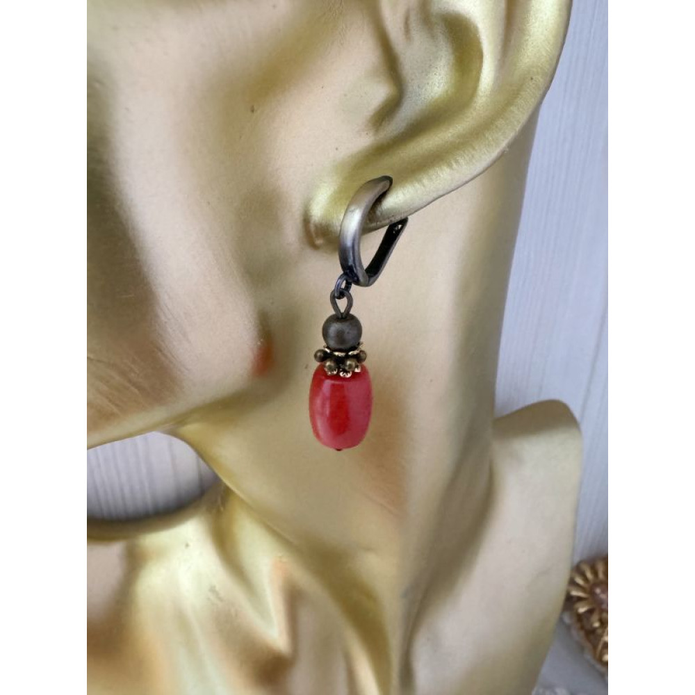 Сережки коралові